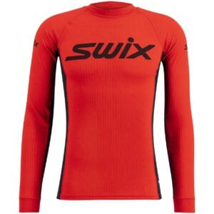 Swix RaceX Long-Sleeve Red Men Ski Baselayer Shirt