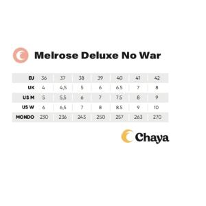 Chaya Deluxe No War Sizing Chart